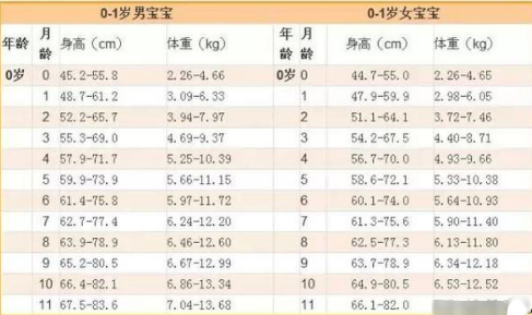 四周七个月宝宝的身高体重发育解析